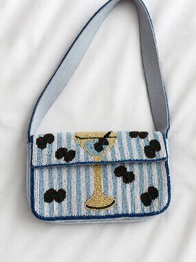 Anthropologie Fiona Beaded Tini Time Martini Bag
